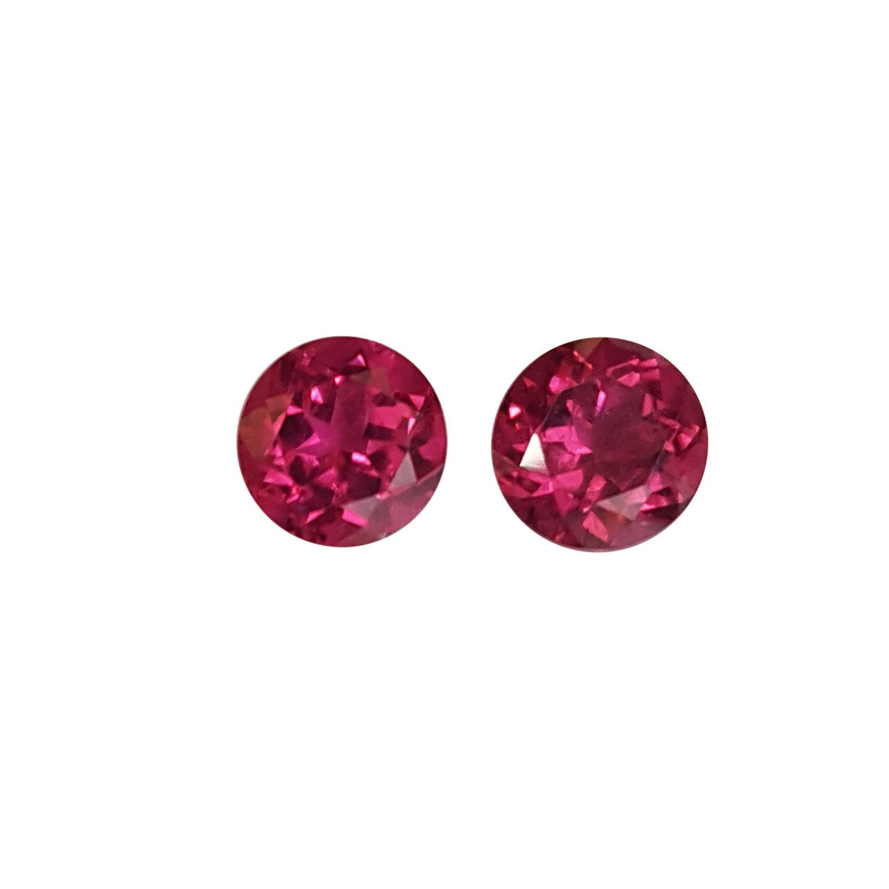 8mm Round AA Color Rubellite Pair