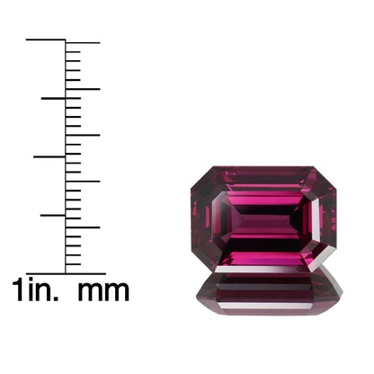 13.36ct Emerald Cut AAA Color Rhodolite