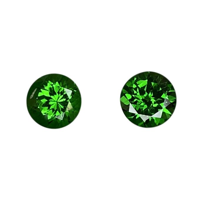 5.75mm Round Fine Intense Green Tsavorite Pair