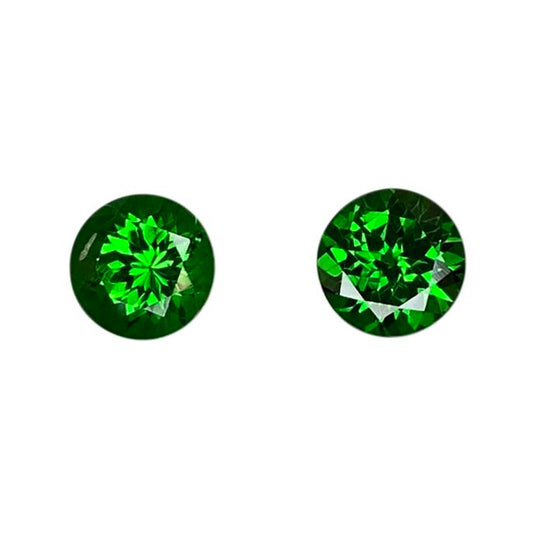 5.75mm Round Fine Intense Green Tsavorite Pair
