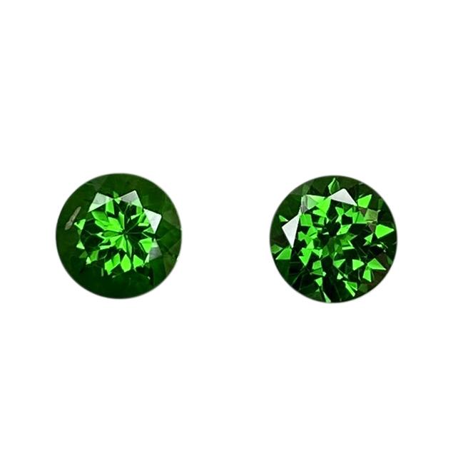 5.75mm Round Fine Intense Green Tsavorite Pair