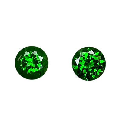 5.75mm Round Fine Intense Green Tsavorite Pair