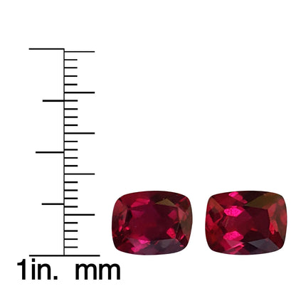 10x8mm Cushion Rubellite Pair