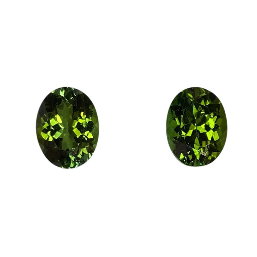 9x7mm Oval Mint Green Tourmaline Pair