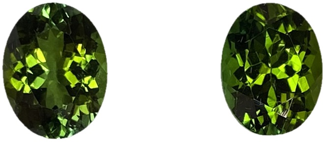 9x7mm Oval Mint Green Tourmaline Pair