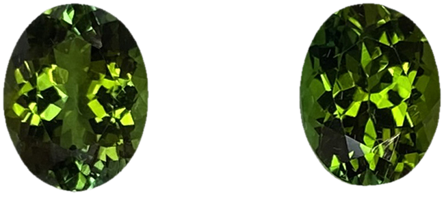 9x7mm Oval Mint Green Tourmaline Pair