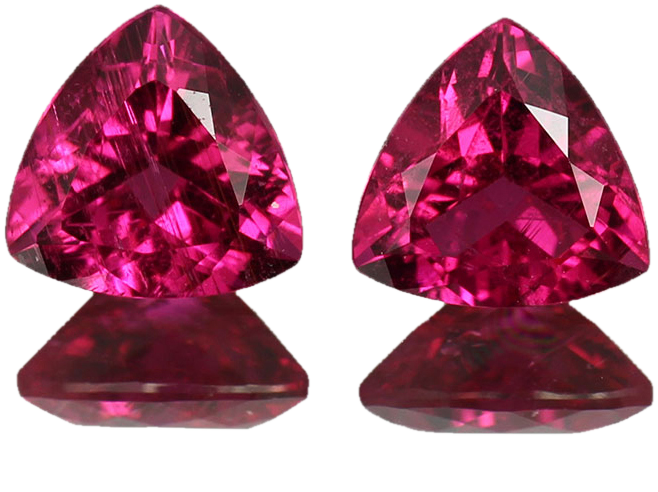 7mm Trillion Rubellite Pair