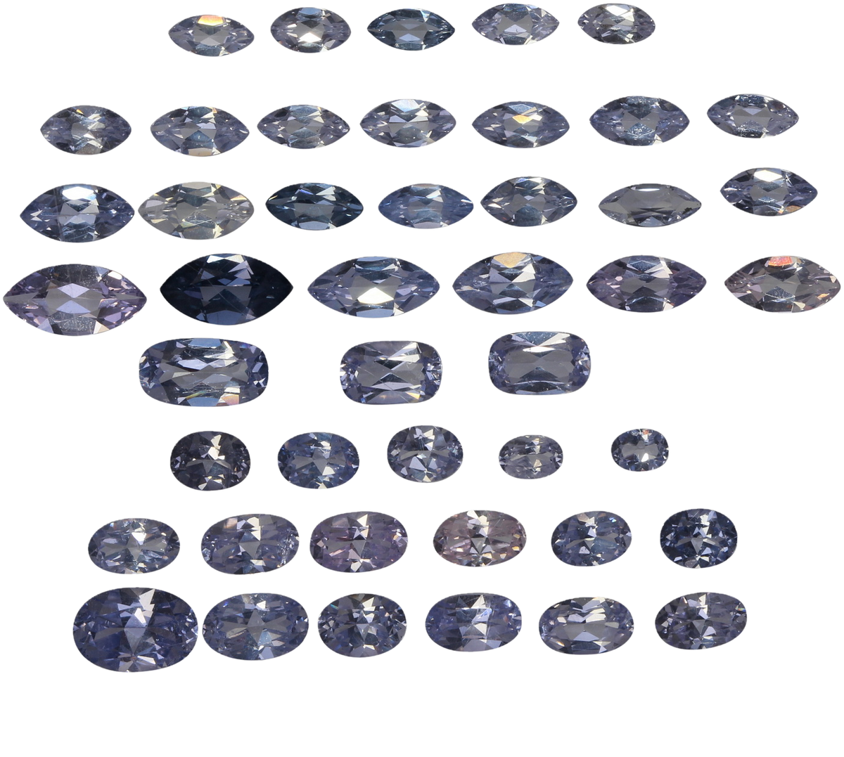 Mixed Shape Light Violet Spinel