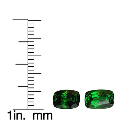 2.44ct Cushion Fine Intense Green Tsavorite Pair