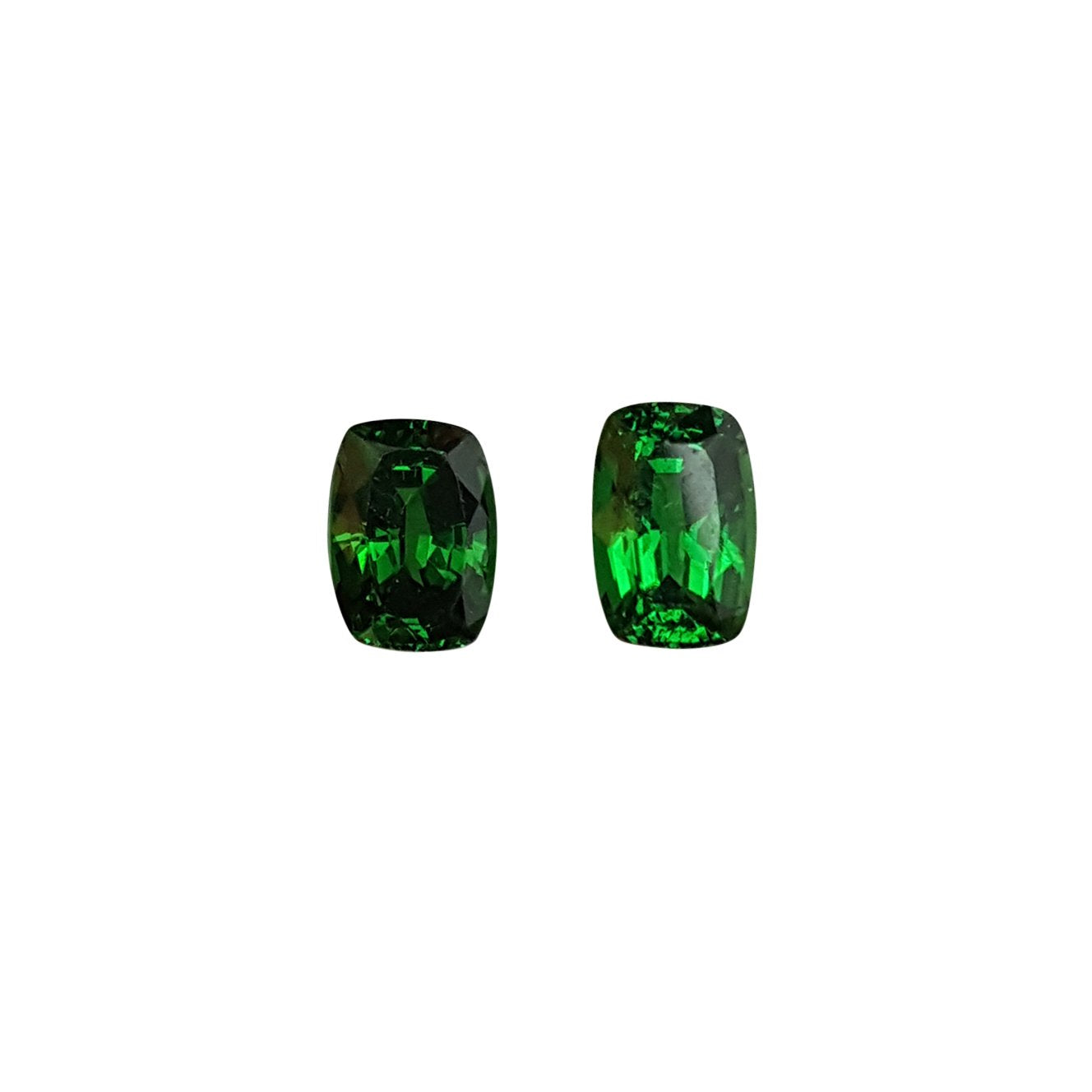 2.44ct Cushion Fine Intense Green Tsavorite Pair