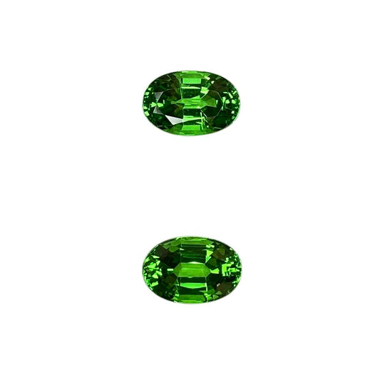 7.5x5mm Oval Bright Green Tsavorite Pair