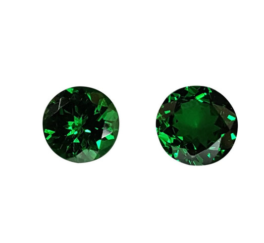 7mm Round Fine Intense Green Tsavorite