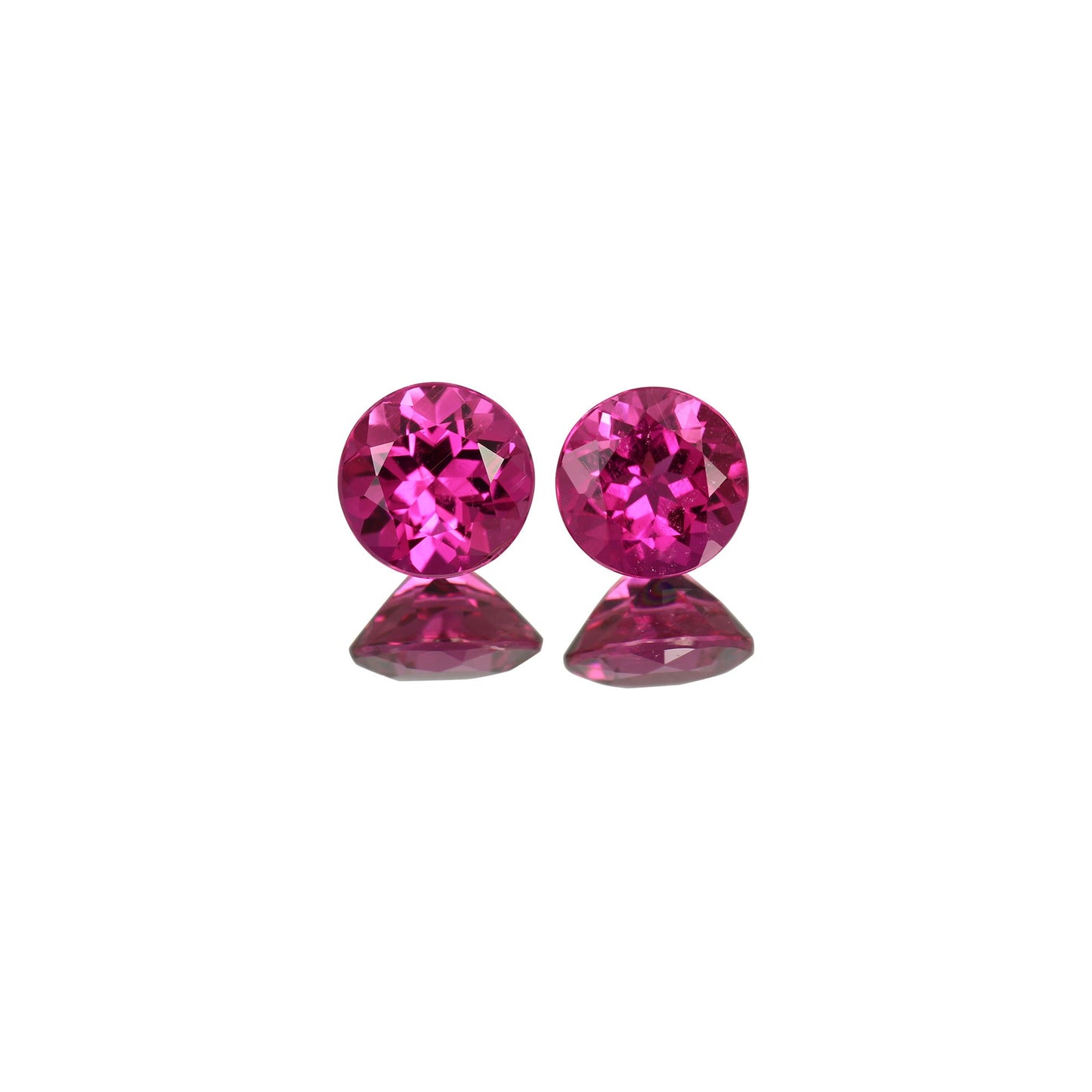 7mm Round Rubellite Pair
