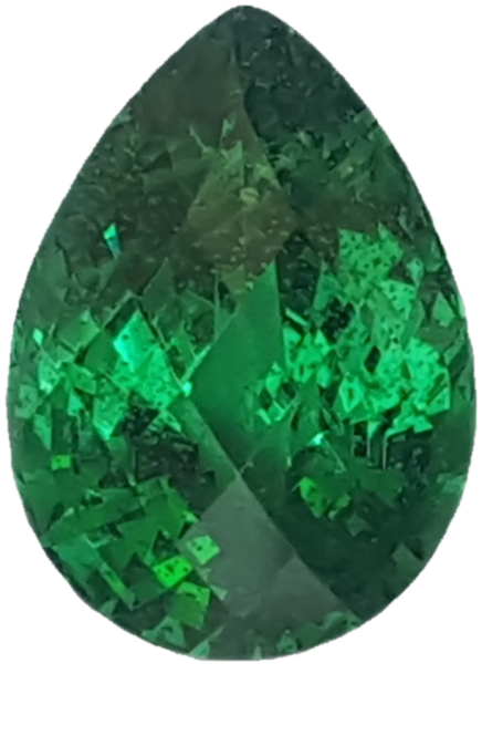 4.34ct Pear Shape Bright Green Tsavorite