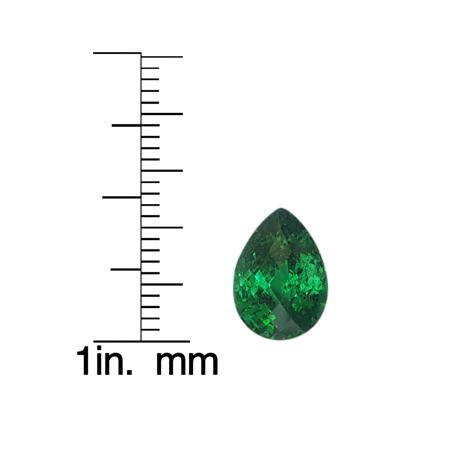 4.34ct Pear Shape Bright Green Tsavorite