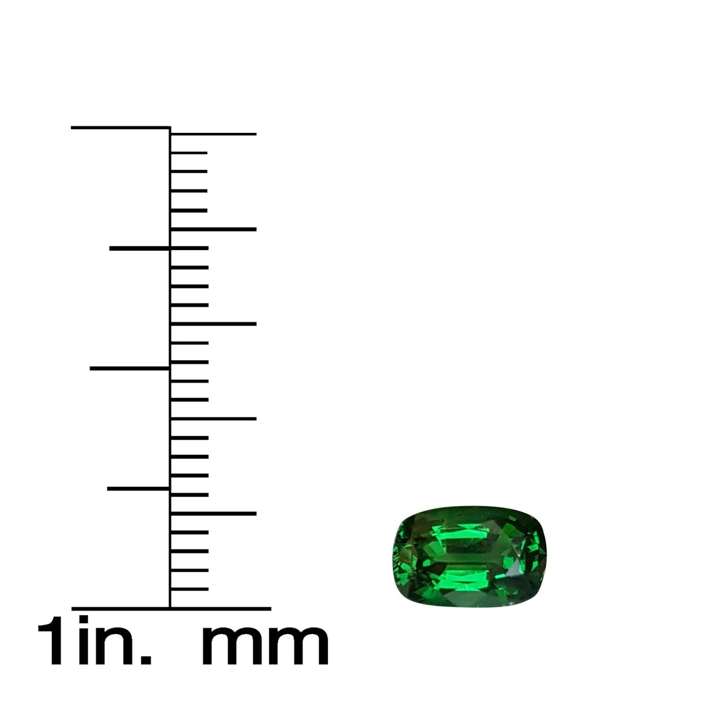 1.38ct Cushion Fine Intense Green Tsavorite
