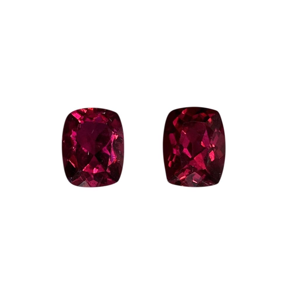 9x7mm Cushion Reddish Color Rubellite Pair