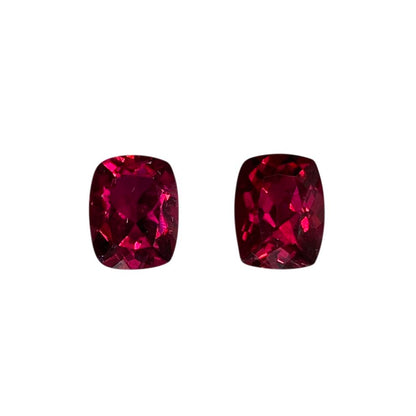 9x7mm Cushion Reddish Color Rubellite Pair