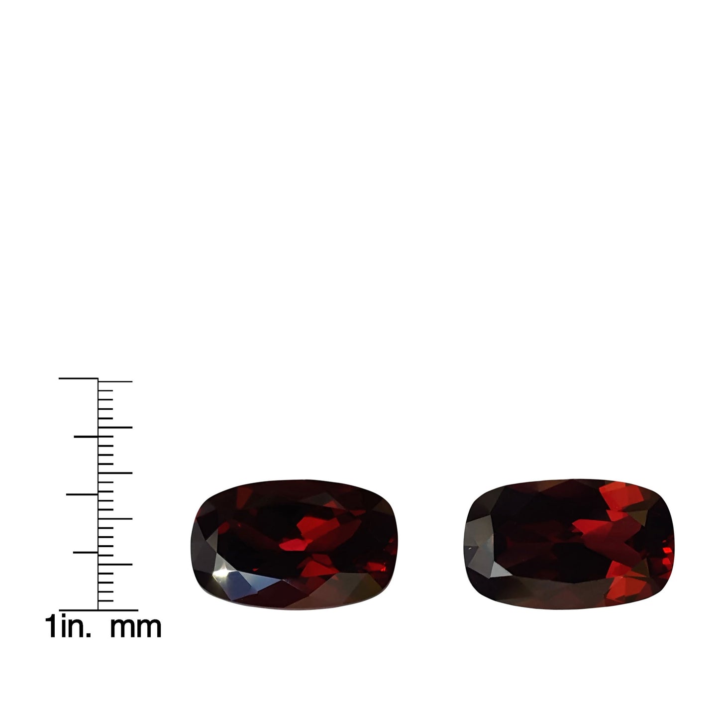 14.17ct Cushion Reddish Rhodolite Pair