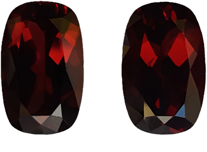 14.17ct Cushion Reddish Rhodolite Pair