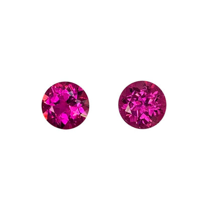 8mm Round Fuchsia Color Rubellite Pair