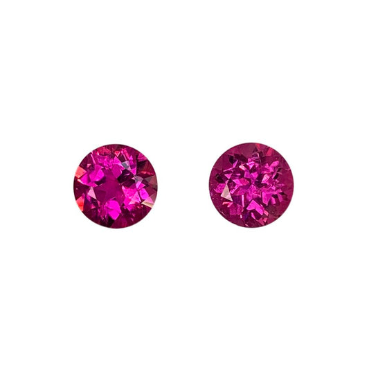8mm Round Fuchsia Color Rubellite Pair