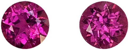 8mm Round Fuchsia Color Rubellite Pair