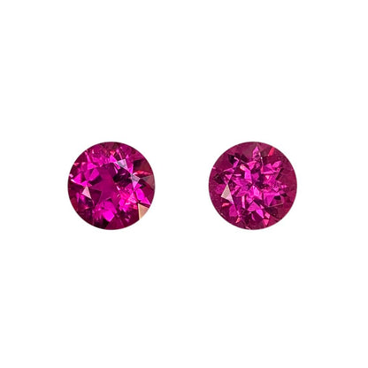 8mm Round Fuchsia Color Rubellite Pair
