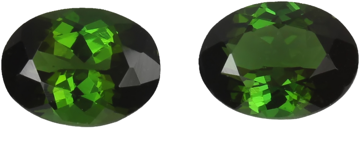 8x6mm Oval Deep Green Tourmaline Pair