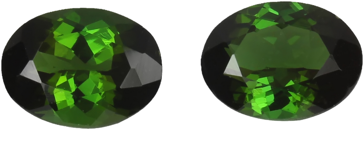 8x6mm Oval Deep Green Tourmaline Pair