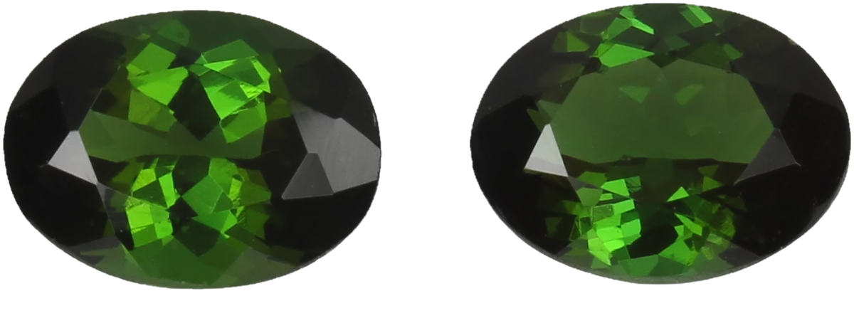 8x6mm Oval Deep Green Tourmaline Pair