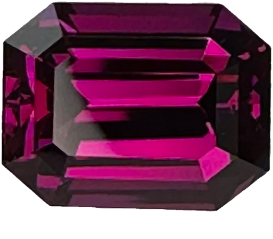9.2ct Emerald Cut AAA Color Rhodolite