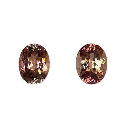 9x7mm Oval Peach Tourmaline Pair