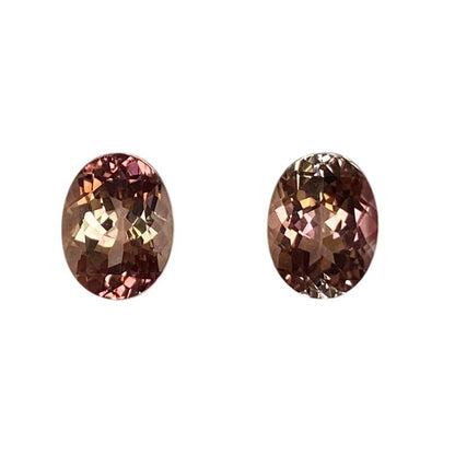 9x7mm Oval Peach Tourmaline Pair