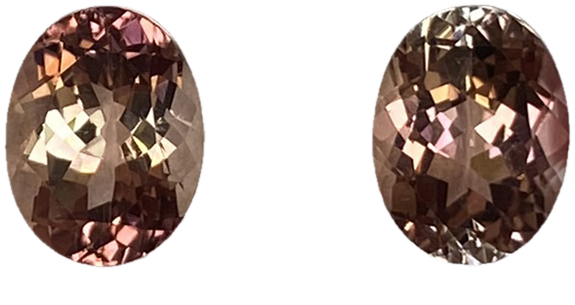 9x7mm Oval Peach Tourmaline Pair