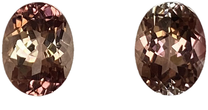 9x7mm Oval Peach Tourmaline Pair
