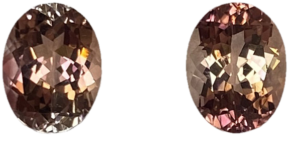 9x7mm Oval Peach Tourmaline Pair