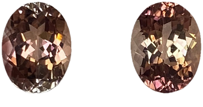 9x7mm Oval Peach Tourmaline Pair