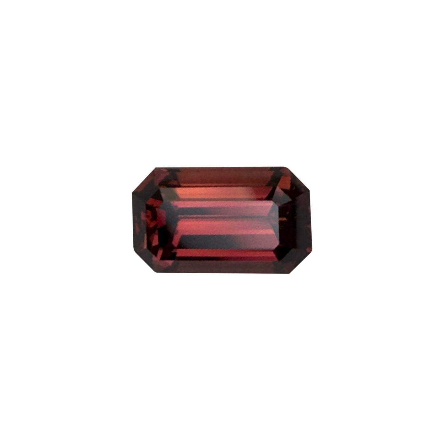 3.49ct Emerald Cut Deep Orange Malaya Garnet