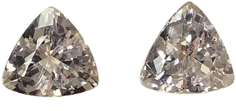 13mm Trillion Peach Morganite Pair