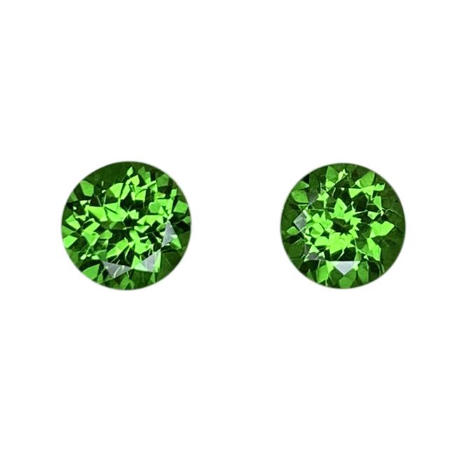 5.75mm Round Bright Green Tsavorite Pair