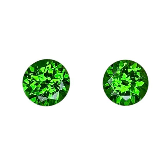 5.75mm Round Bright Green Tsavorite Pair