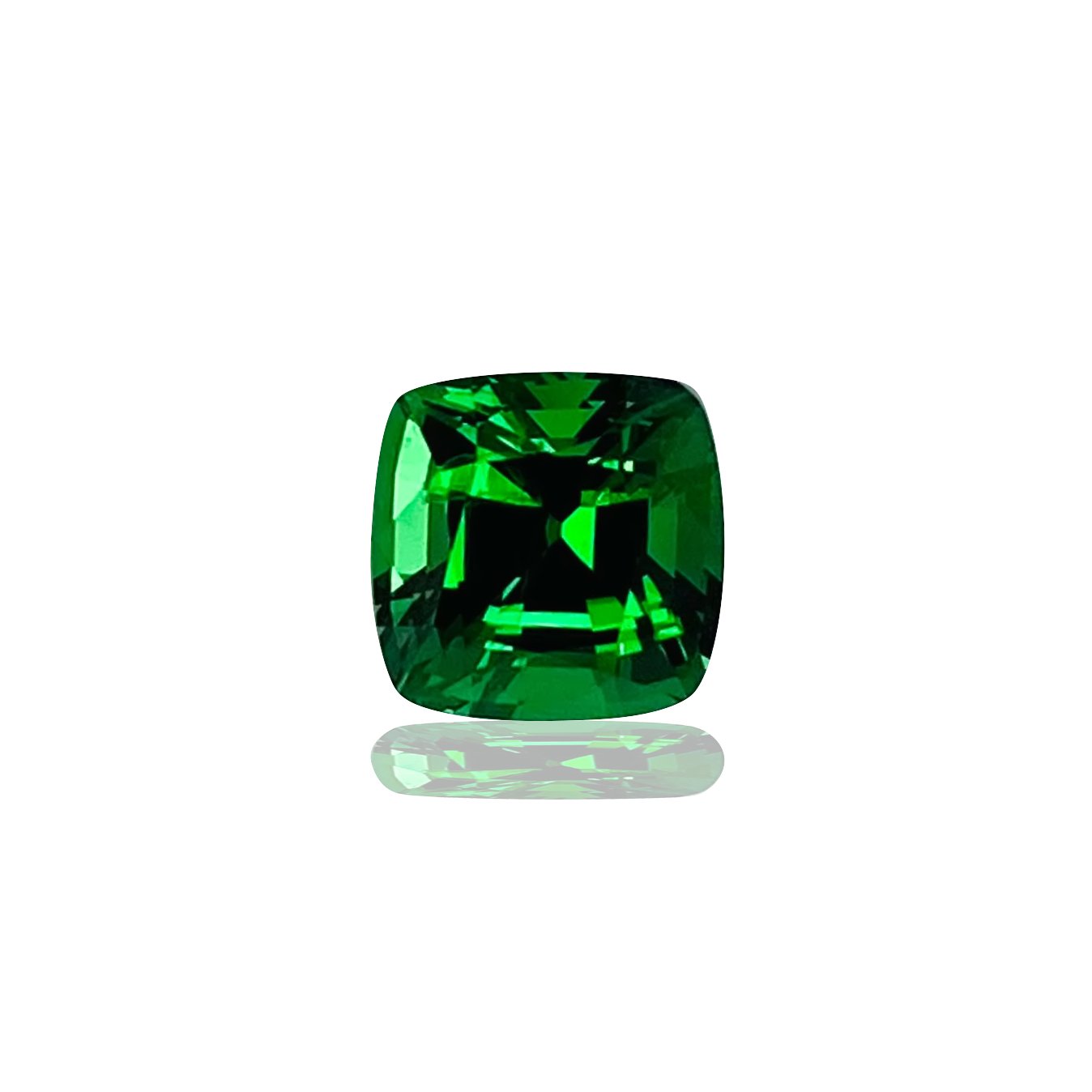 1.28ct Cushion Gem Quality - Fine Intense Green Tsavorite
