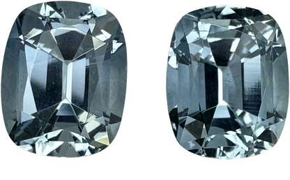 10x8mm Cushion Very Light Aquamarine Pair