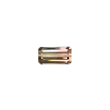 Emerald Cut Bi-Color Light Pink Tourmaline