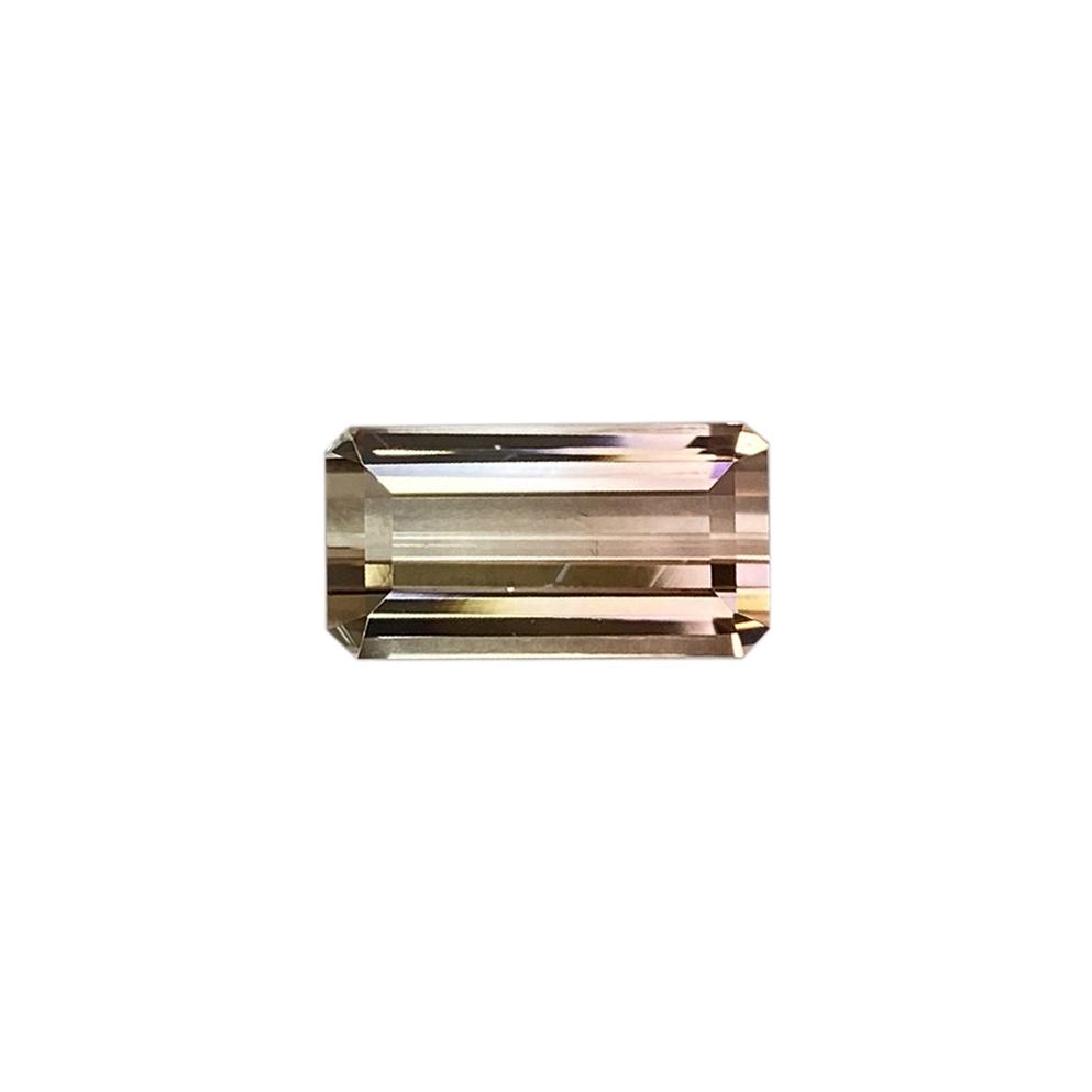 Emerald Cut Bi-Color Light Pink Tourmaline