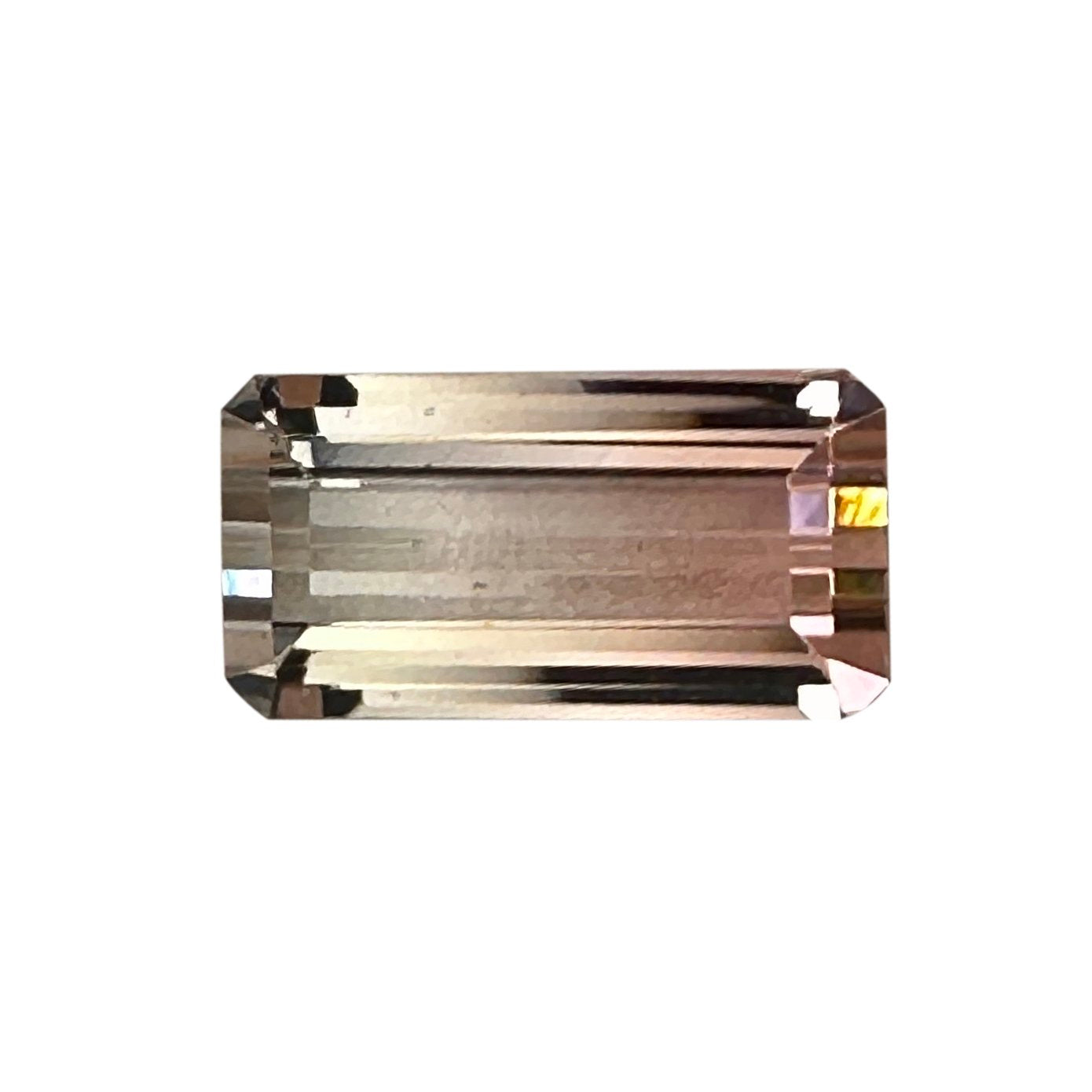 Emerald Cut Bi-Color Light Pink Tourmaline