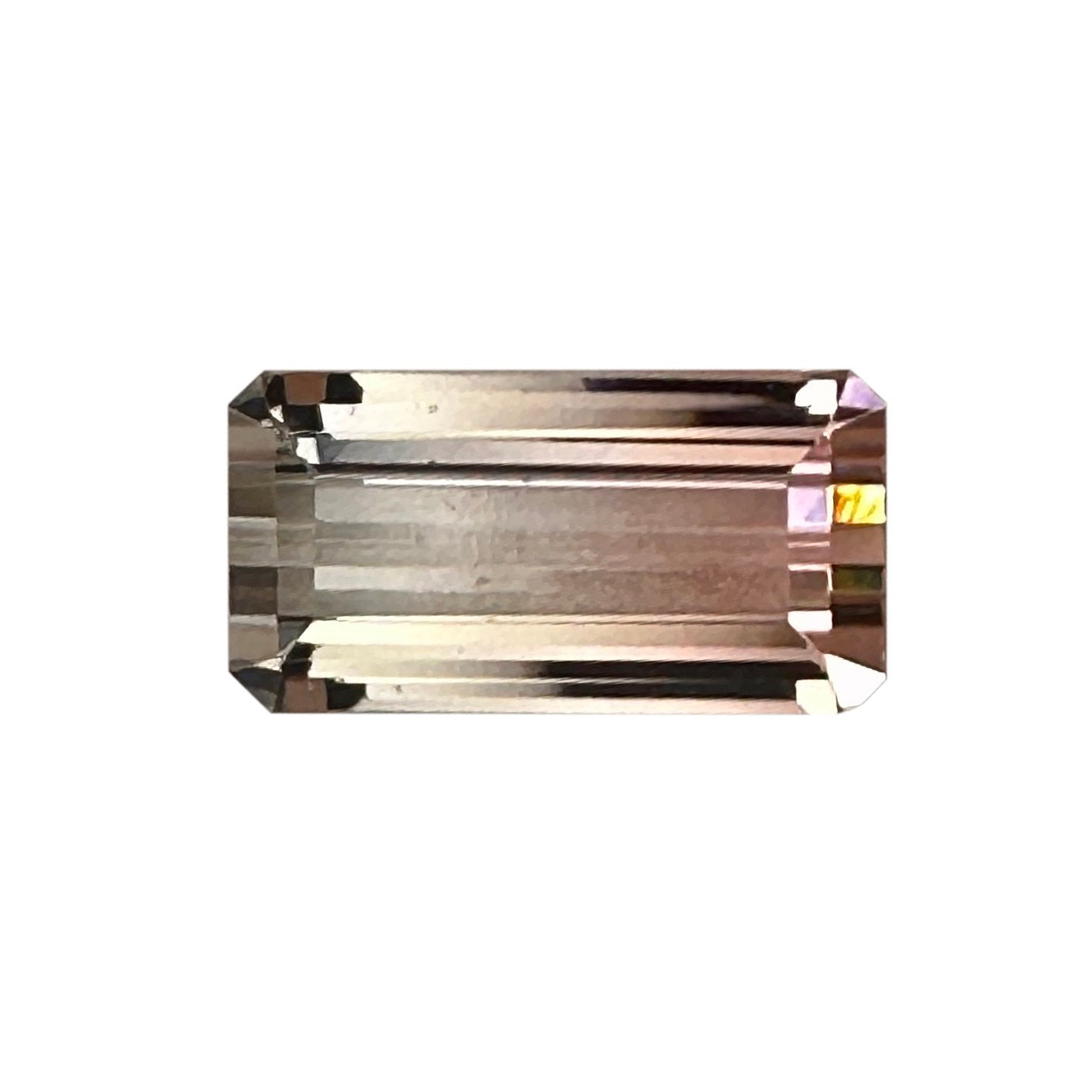 Emerald Cut Bi-Color Light Pink Tourmaline