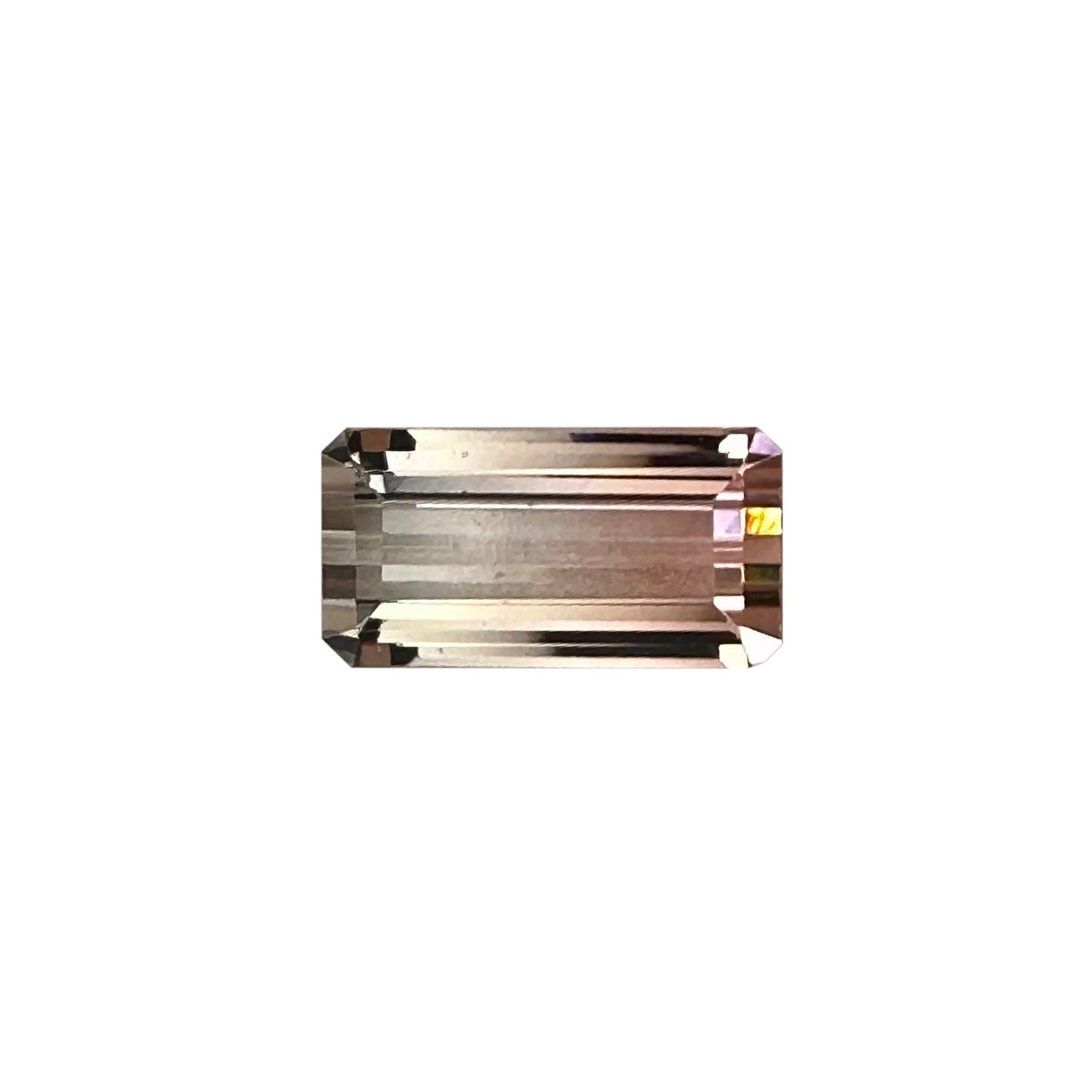 Emerald Cut Bi-Color Light Pink Tourmaline