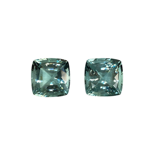 38.28ct Cushion Seafoam Beryl Pair